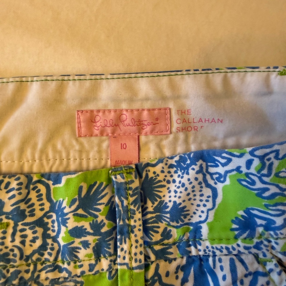 Lilly Pulitzer Blue and Green Floral Shorts